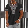 Men's T-Shirts Vintage Shirt For Men Totem Printed Ethnic Style MenS Clothing Summer Casual Short Sleeved Tops Tees Loose Oversized-Shirt 230619