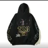 American high street shadowless hand printed fleece single men and women hip hop web celebrity hoodies