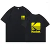 Men's T Shirts 2023 Cotton Summer Men Women Tee Korean Fashion Loose Kodak Print Short Sleeve Shirt Oversized Harajuku Top Unisex