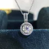 Pendanthalsband S925 Silverhalsband med naturlig diamant med Moissanite Gemstone Pendant for Women Fashion Silver 925 Jewelry Collare Mujer Pendant J230620