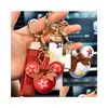 Keychains Lanyards Designer Keychain Wallet Keyring Fashion Pendant Car Chain Charm Bucket Bag Flower Mini Coin Holder Trinket Gif Dhcfz