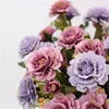 Dried Flowers 14 heads 1pcs beautiful rose peony artificial silk flower small bouquet family gathering spring wedding DIY decoration