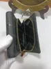Kort plånbok tryckt med klassiskt mönsterpräglat mjukt kornigt koläder metallspänne dragkedja med dragkedja, orgel, myntficka patchficka och kortklämma M80880/M81071