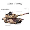 1:32 RC Battle Tank Crawler juguetes de Control remoto militar vehical modelo de coche puede lanzar balas blandas gran tanque rc