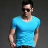 メンズTシャツTOPS TEE MAN TシャツフィットネスTシャツvneck Tshirt for Male Summer Casual Jym Solid Color B01402 230619