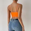 Damen Tanks Orange Halter Mesh Unregelmäßige Crop Top Frauen 2023 Ästhetische Sexy Camis Tank Korsett Party Club Sommer Outfits Unterwäsche Bustier