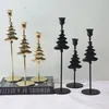 Candle Holders Metal Christmas Tree Candlestick Ornaments Creative Atmosphere Sense Bell Holder Candlelight Dinner Table Set