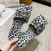 Slippers Leopard Flats Slippers Women Chain Sandals Summer Shoes 2022 New Brand Fashion Ladies Shoes Beach Slides Slingback Flip Flops J230620