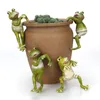 Garden Decorations 4PCSSet Creative Climbing Grods Bonsai Dekorativ Hang Frog Outdoor Garden Flower Pot Decor för Hem Desk Garden Decor Ornament 230620