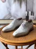 Fait à la main hommes luxe fête de mariage chaussures habillées blanches bout carré à lacets homme d'affaires travail peau de vache en cuir véritable chaussures formelles