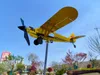 Garden Decorations Model Garden Outdoor Decoration 3D Metal Airplane Windsock Weather Vane Yard Garden Decorations 230620