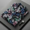 Camisas casuais masculinas 2023 produtos verão manga curta camisa floral moda algodão havaiano fino XL 6XL 7XL 8XL