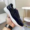 Shiny patent leather mesh patchwork sports men's shoes matte leather breathable women's shoes versatile couple travel hiking shoes