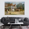 Hoge kwaliteit canvas kunst reproductie van Heywood Hardy veranderende paarden jagen landschap schilderij met de hand geschilderd