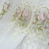 Gardin American Luxury Peony Brodery Tulle för vardagsrum europeisk elegant blomma ren voile draperier sovrum 230619