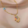 Naszyjniki wiszące Zła Złe oko Nonklę dla kobiet stal nierdzewna Vintage Turkish Eye Fatima Ręczne kołnierz Choker Nowy w goth emo biżuteria J230620