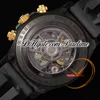 GETF Blaken SA4130 Automatik-Chronograph Skeleton Gold Dial Herrenuhr PVD 904L Stahl All Black Rubber Strap Super Edition Reloj Hombre Montre Uhren Puretime A1