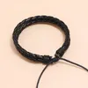 Charm Bracelets Punk Fashion Men Black Brown Wrap Bracelet Vintage Multilayer Braided Leather Retro Bangle Wristbands Women Hiphop Rock