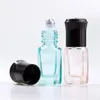 3 ml octogonal épais verre rouleau sur bouteille huile essentielle bouteille de parfum vide avec couvercle noir expédition rapide F404 Citug