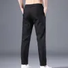 Męskie spodnie wiosna lato swobodne cienkie dopasowanie proste spodnie elastyczność jedwabny bzdura Business Man Cortos 230620