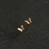 Stud Earrings 925 Sterling Silver Jewelry Fashion Cute Tiny 5mmX4mm Gold Butterfly Gift For Girls Kids Lady