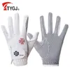 Golf Bags TTYGJ Women's Gloves PU Leather Left and Right Hands 1 Pair of Anti Slip Particles with Breathable Outdoor Sports 230619