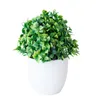 Decorative Flowers 16x20cm Green Artificial Mint Grass Plants Potted Bonsai Home Garden Living Room El Desktop Decoration Fake