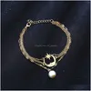 Cavigliere Simple Moon Star Temperament Pearl Cavigliera Infinity Beach Gioielli Bohemian Layer Womens Two Choices Drop Delive Dxn