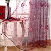 Gardin Romantisk modern broderad paljetter Butterfly Rustic Sheer Purple Voile Gardiner för vardagsrum sovrum kök 344 C 230619