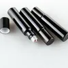5 ml 10 ml schwarze UV-ätherische Öl-Roll-on-Flaschenfläschchen mit Stahl-Metall-Rollenkugel für Parfüm, schneller Versand F438 Dvube