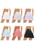 Lu Yoga Outfits Теннисная юбка Женская летняя уличная антибликовая короткая юбка для фитнеса Поддельная двухсекционная lus Yoga Быстросохнущая спортивная плиссированная юбка