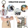 Charm Bracelets 4Pcs Leather Wristlet Keychain Round Key Ring Large Assel Chain Holder Bangle For Dhr8N