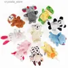 10pcs Śliczne kreskówkowe biologiczne palec zwierząt Puppet Plush Toys Child Baby Favor Dolls Boys Girls Finger Puppets L230518