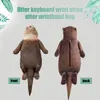 Pencil Bags Wrist Rest Wrist Rest For Keyboard Mouse Palm Rest Otters Shape Plush Cute Otters Cotton Filled Pencil Case Wrist Cushion Pillow 230620