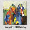 Sammanfattning Canvas Art Equinus Två fyrkantig målning Handgjord modern inredning för badrum