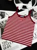 Kobiety z czołgów damskich Camis Summer New Sweet Fashion Szczupły wszechstronny trójkąt dekoracyjny Stripe Camisole Female Web