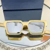 2023 Luxe zonnebril designer mannen Chunky plaat 1165 Klassieke stijl L merk saccoche zonnebril voor vrouwen gegalvaniseerde decoratieve kwaliteit bril originele doos