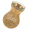 Vasos Rattan Grama Vaso De Vidro Arranjo De Flores Secas Decoração Coreana Plantador De Tecido Criativo Boêmio Vaso De Flores Para Casa Rede Decorativa