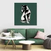 Abstract Canvas Art No.3 Blek Le Rat Dogs Painting Handcrafted Exotic Decor for Tiki Bar