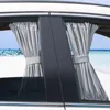 Odcień 2pcs Universal Car Sun Shade Boczne okno Kurtyna Auto Składana Ochrona UV Czarna czysta tkanina Słońce Ochrony Okładki Stylowanie samochodu 230620