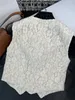 Women's Vests Designer Summer New High Grade Feeling Temperament Gentle Fashion Versatile Metal Button Lace Short Vest Women D1O4