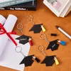 Nouveau 24 pcs/lot acrylique porte-clés thèmes de Graduation casquettes de Graduation porte-clés de motivation fête faveurs en gros