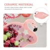 Bowls Flamingo Bowl Cartoon Serving Home Supply Pink Dinnerware Set Adorable Soup Household Kids Silverware Kettle Candy