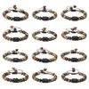 Pedra Natural Frisada Chakras Pulseira de Contas Homens Signo do Zodíaco Africano Pinheiro Tecelagem Para Mulheres Jóias Drop Delivery Pulseiras Dhmvz