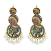 Dangle Earrings Bollywood Vintage Pattern Kundan Jhumka Jhumki Water Drop Women Boho Ethnic Bead Tassel Earring Jewelry