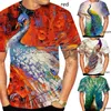 メンズTシャツ夏のスタイルファッションTシャツピーコックメンアンドウィメンカジュアル3Dプリントシャツ