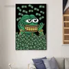 Funny Animal Frogs Portrait Posters and Prints Wall Art Pictures Laughing Cowboy Frog Canvas Painting Cuadros Home Decor Mural L230620