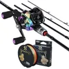 ROD Reel Combo Sougayilang 1.8m 2.1m صب قضبان الصيد والبكرة مع خط الصيد المضفر اليسار اليسر