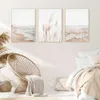 Neutral Beach Poster Aesthetics For Wall Art Mural Pampas Grass Canvas Painting Picture Artwork For Minimalist Home Room Decor L230620