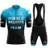 Rowerowe koszulki Sets Red Huub Pro Rower Team krótkie rękawowe Maillot Ciclismo męskie ubranie oddychające 230620